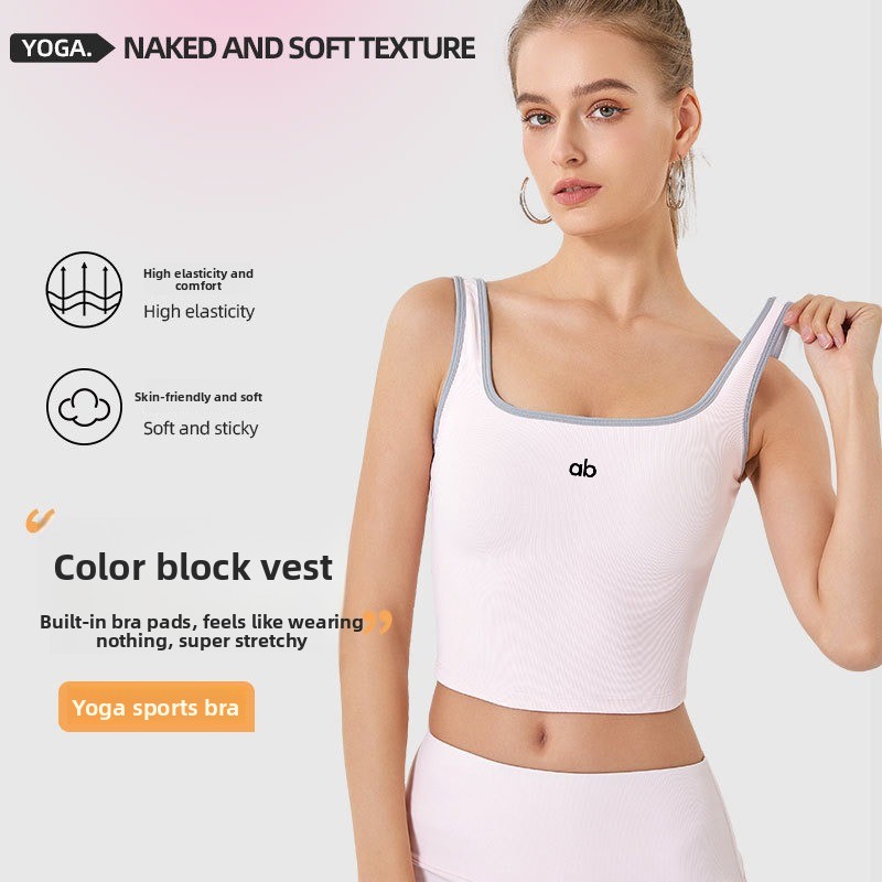 Plunge Bra Push Up - Women Summer Ribbed Yoga Tank Top