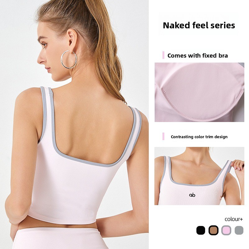 Women Summer Ribbed Yoga Tank  - огляд і ціна Plunge Bra Push Up
