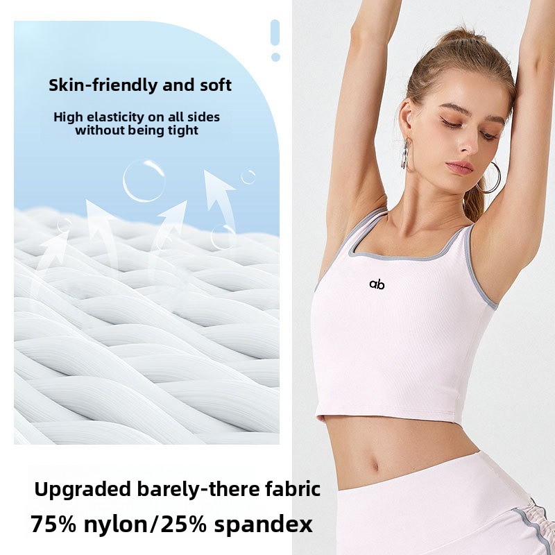 Women Summer Ribbed Yoga Tank  - огляд і ціна Plunge Bra Push Up